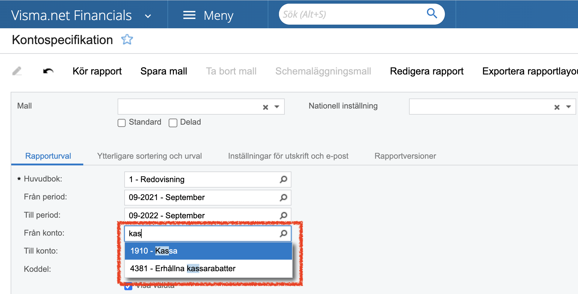 Sök På Kontots Beskrivning I Rapporten Kontospecif... - Visma Community