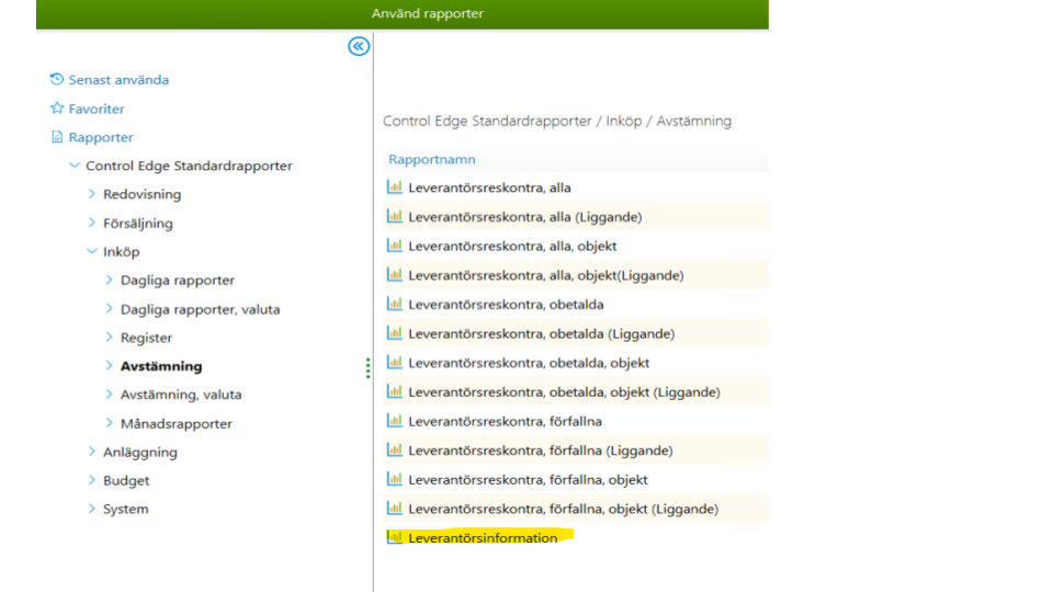 Leverantörsinformation