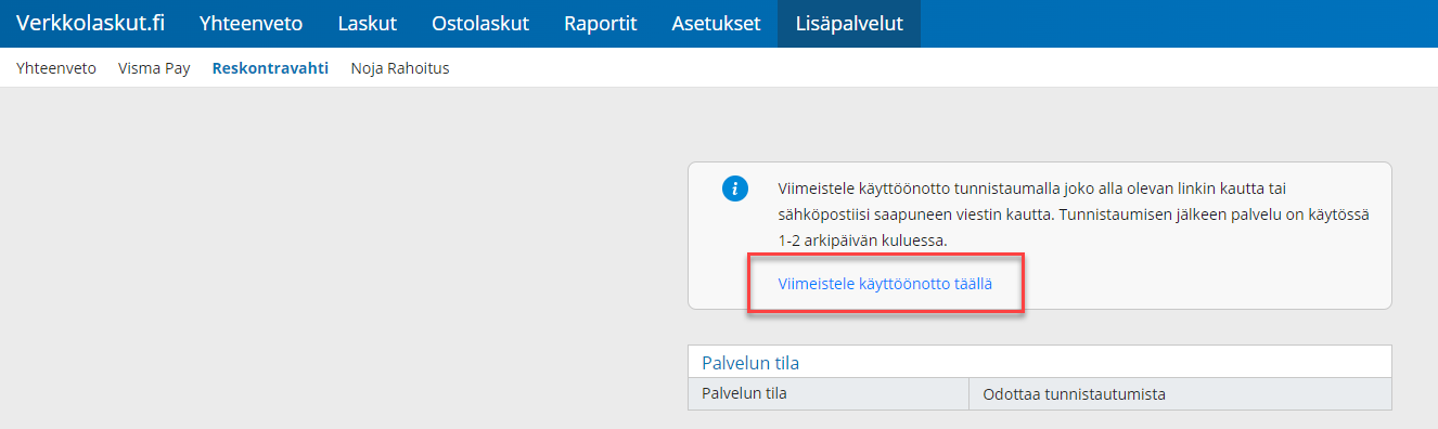 Reskontravahti Ja Noja Rahoitus - Visma Community