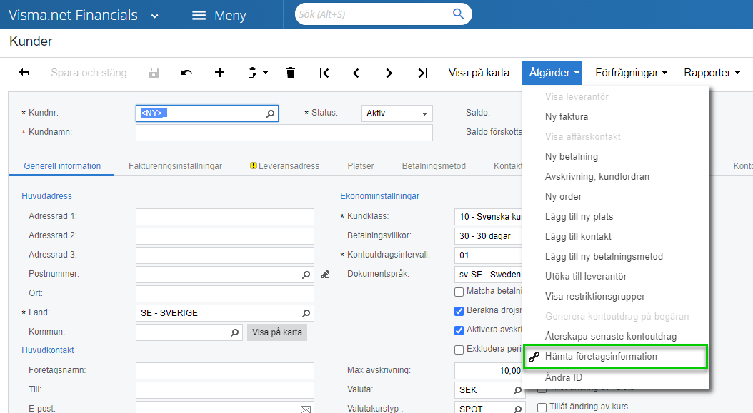 Hämta Företagsinformation I Kund- Och Leverantörsf... - Visma Community