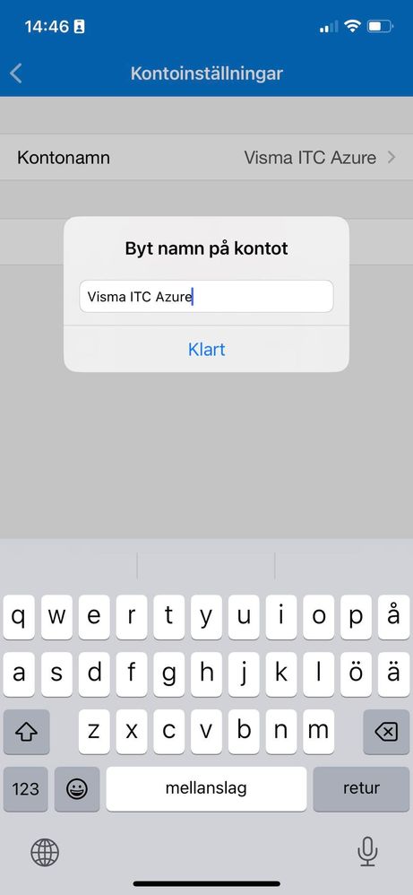 En bild som visar rutan för att byta namn i Microsoft Authenticator