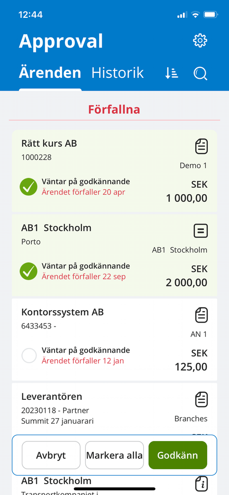 Visma Manager - Godkänn flera samtidigt