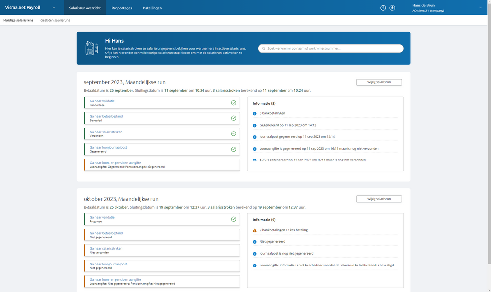 Handleiding / Release notes Payroll Nex Visma Community