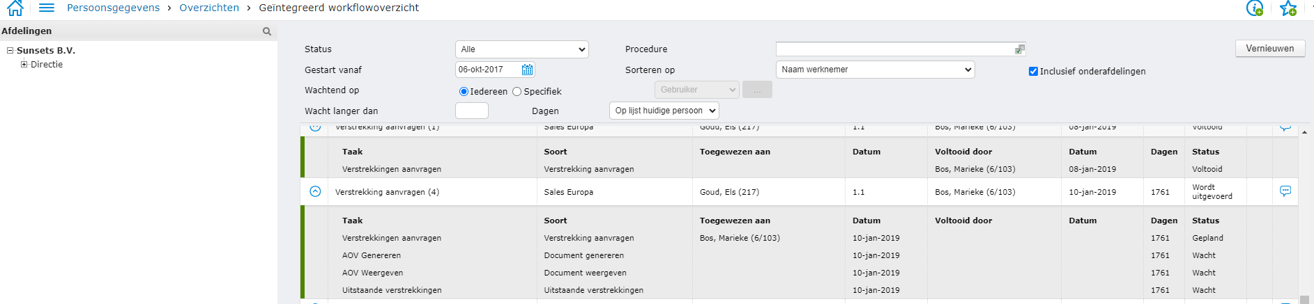 Overzicht uitgevoerde workflow taken - Visma Community