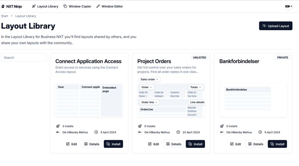 Layout Library for BNXT