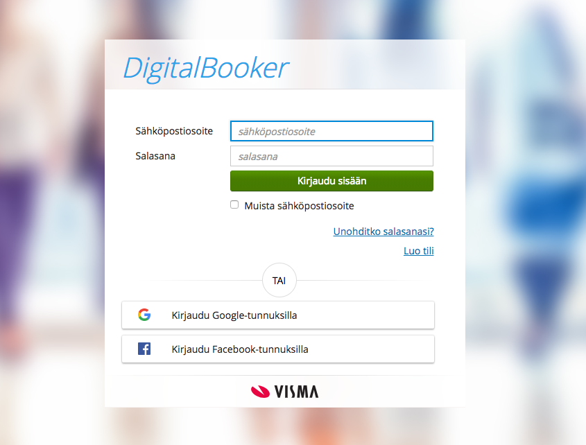 Digitalbookeriin kirjautuminen Visma Connect