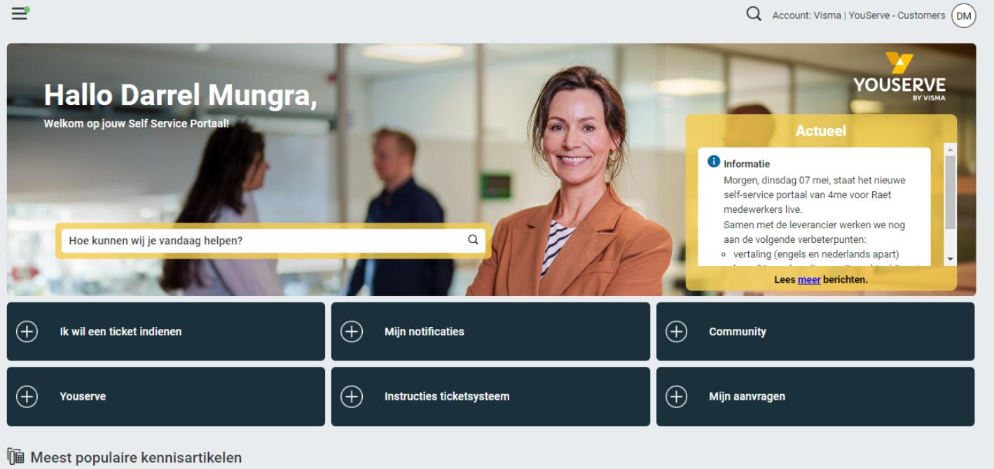 Nieuwe 'look and feel' klantportaal - Visma Community