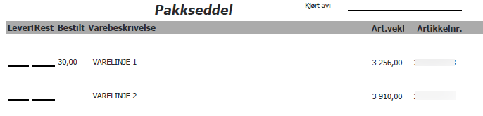 På pakkseddel, Dukker opp, men i 0