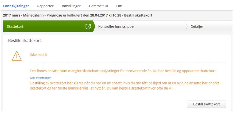 Bestille skattekort