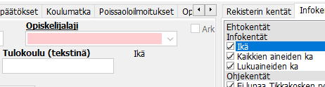 infokenttää ei näy