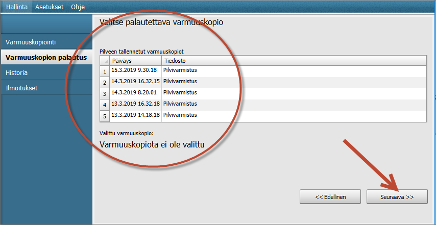Varmuuskopion palautus 1.2.png