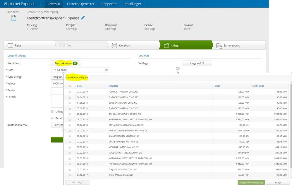 screenshot kredittkorttranser i Expense.JPG