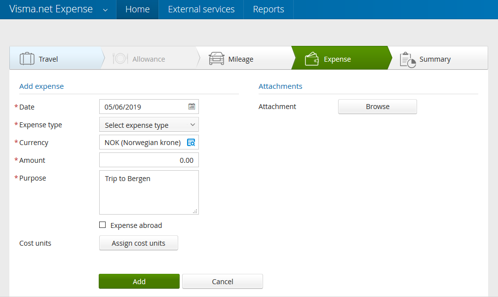 Registration of expense - Visma Community