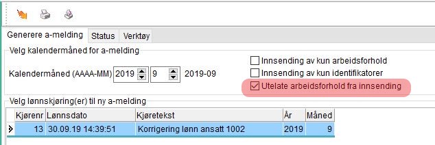 Forskudd lønn a melding