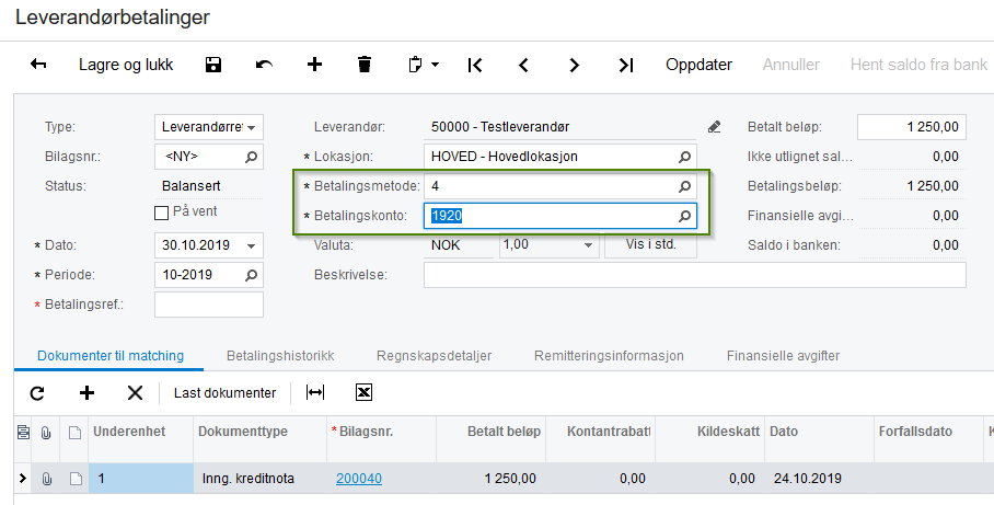 Hvordan føre tilbakebetaling/refusjon av kreditnota