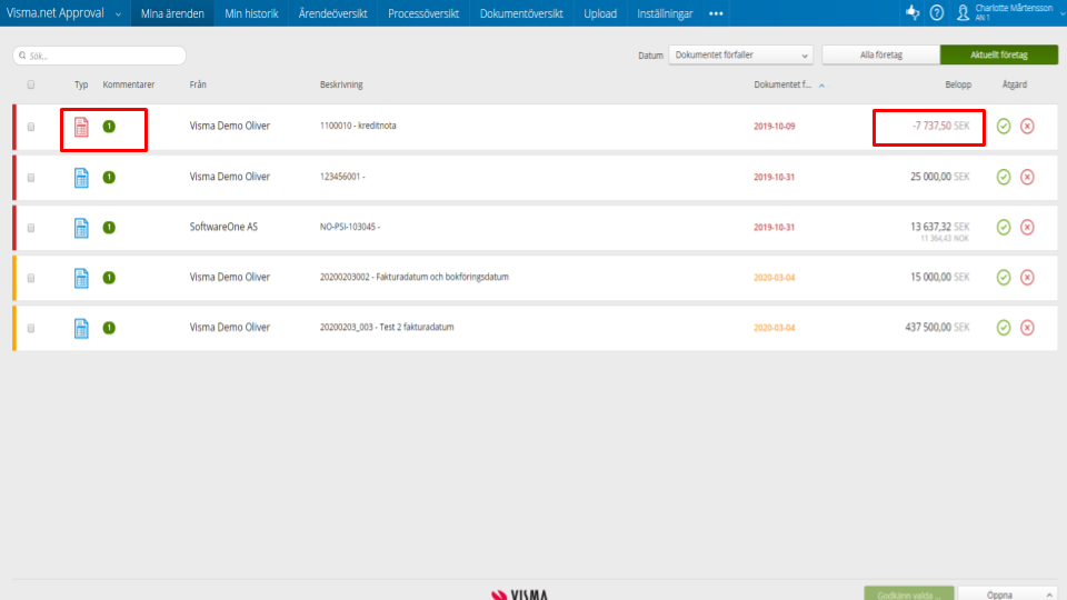 Document Center med Visma.net Approval