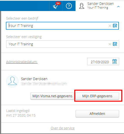 Mijn ERP-gegevens