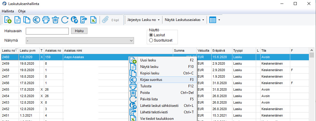 Laskun Kirjaus Luottotappioksi - Visma Community