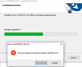 WS Setup feiler