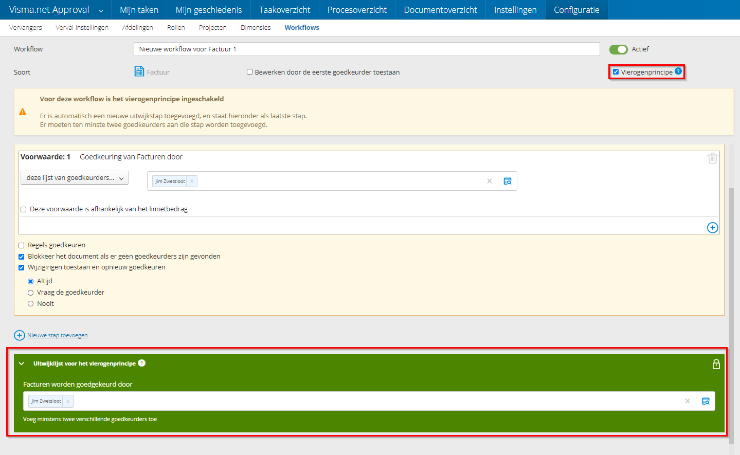 Goedkeuring Via Het Vierogenprincipe Vanaf Heden B... - Visma Community