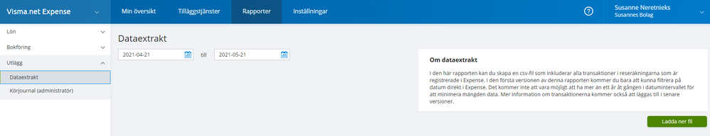 Export av utlägg Expense.PNG