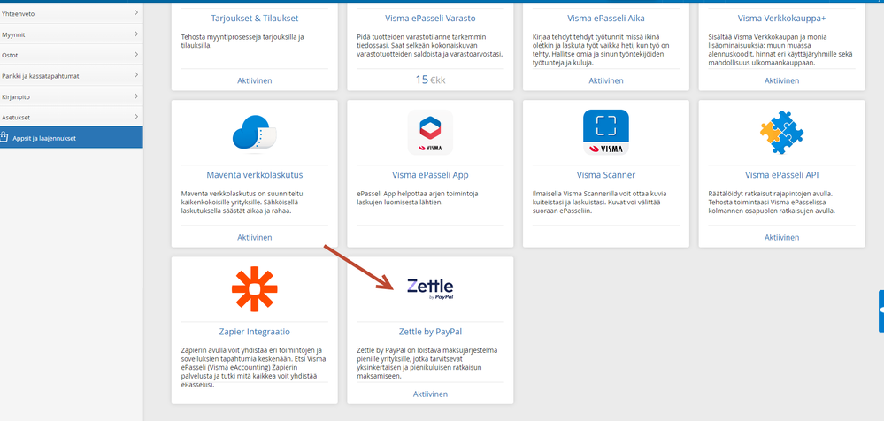 iZettle-integraation käyttöönotto