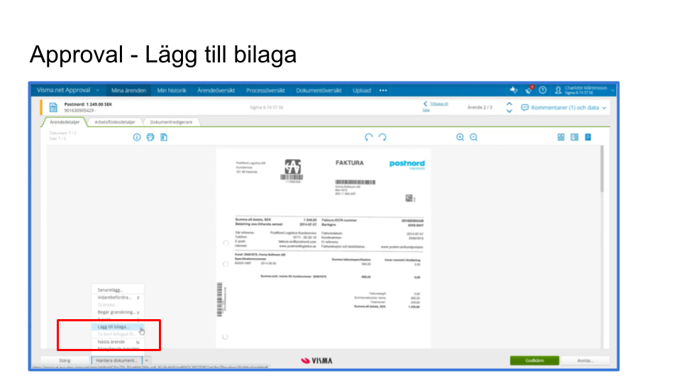 Approval - Lägg till bilaga