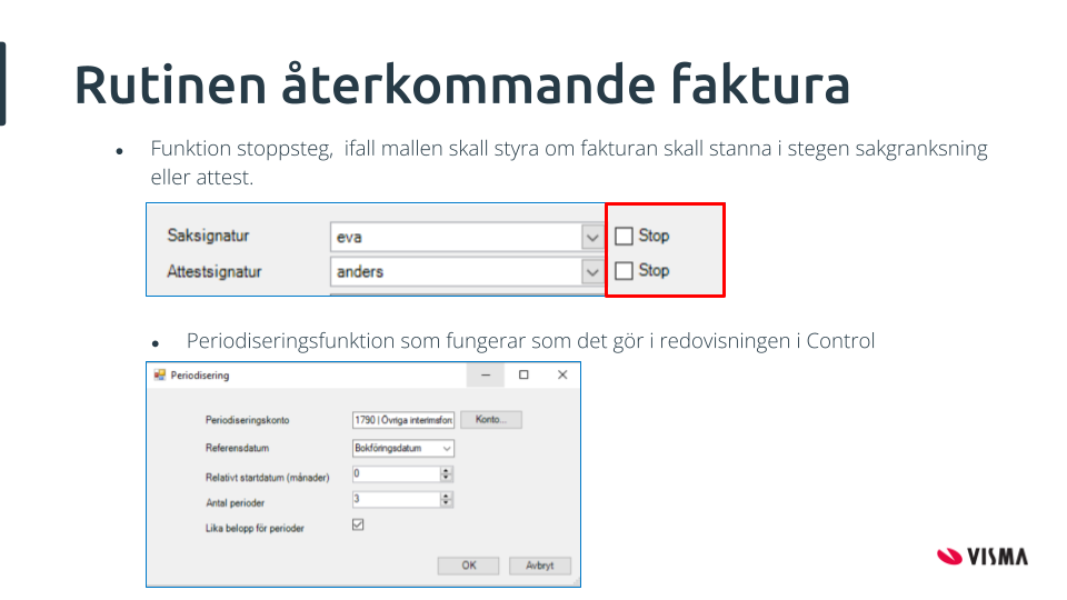 Återkommande faktura version 14