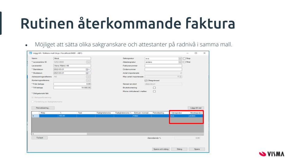 Återkommande faktura ver 14