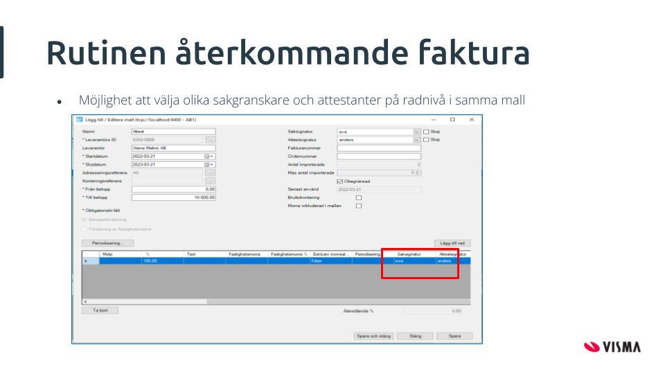 Återkommande faktura ver 14