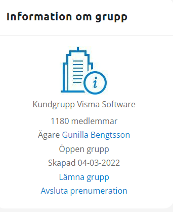 Prenumeration Kundgrupp Visma Software - Visma Community