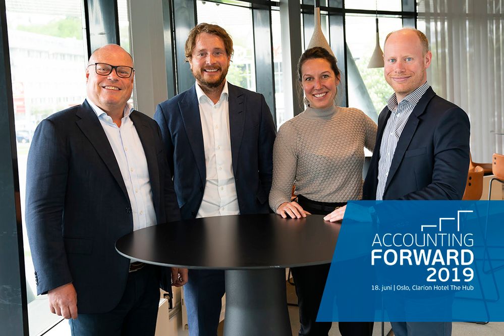 Jan-Egil Ragnhildstveit, Øyvind Larsen, Kristin Bjørge og Raimond Brekke inviterer til Accounting Forward 2019
